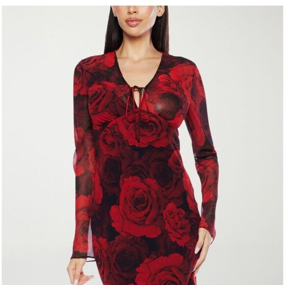 NWT-Premier Amour Womens Long Sleeve Floral Maxi Dress Size 10 dark romantic - Picture 7 of 15